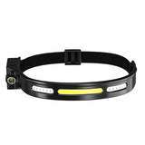 LED Headlamp Flashlight Rechargeable COB High Bright Headlight with Motion Sensor for Outdoor Camping Hiking Fishing Running