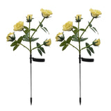 2pcs/pack Garden Stake Lamp Landscape Home Walkway Pathway IP65 Waterproof Lawn Yard Solar Powered Decorative Light Rose Flower