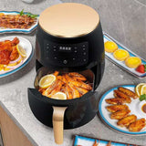 4.5L Air Fryer 1400W Oil free Health Fryer Cooker Home Multifunction Smart Touch LCD Deep Airfryer Pizza Fryer for French Fries