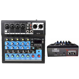 DX-4/DX-6 Professional Audio 4channels/6channels Mixer Bluetooth music Mixer with 48v Phantom Power for Home Karaoke USB Stage