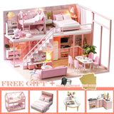 CUTEBEE DIY Dollhouse Wooden Doll Houses Miniature Doll House Furniture Kit Casa Music Led Toys for Children Birthday Gift M21