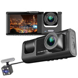 Full HD 1080P 3 Camera Dash Cam For Car 2 Inch Screen Dashcam Black Box Dual Lens DVR With Rear View Camera 24H Parking Monitor