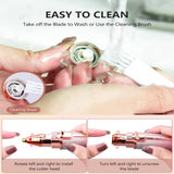Portable 2 IN 1 Electric Epilator Eyebrow Trimmer Female Body Facial Lipstick Shape Hair Removal Women Painless Razor Shaver