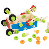 Construction Set Toy-Montessori Wooden Toys Kids Tool Set-Wooden Kids Tool Box Kit Wooden Nut Combination Toys Screw Toys