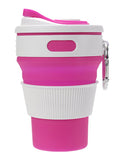 Folding Silicone Cup With Carabiner Portable Telescopic Drinking Collapsible Coffee Cup Multi-function Foldable Mug For Travel