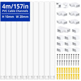 10Pcs PVC Cord Duct Cable Cover Raceway Wall Cable Management Electric Cache Cable Channel Wire Cover Waterproof