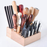 46/98 Holes Leather DIY Craft Wood Tool Rack Punching Stamping Holder Organizer Punching Stamping Holder Wooden