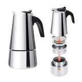 200/300/450ml Moka Coffee Pot Espresso Latte Percolator Stove Coffee Maker Espresso Pot Percolator Stainless Steel Coffee Tools