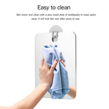 Acrylic Anti Fog Shower Mirror Bathroom Unbreakable Mirror Bath Room Home Shower Makeup Tool Shaving Mirror With Suction Cup