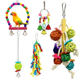 Parrot Combination Toys Bird Chewable Bite Climbing Rope Swing Cotton Rope Bite String 6Pcs Set Toys For Parrots Game In Cage