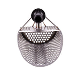 Sand Scoop for Metal Detecting, Stainless Steel with Hexahedron 7Mm Holes for Beach Treasure Hunting Plastic Handle