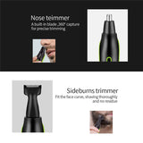 Ckeyin 5 In 1 Men's Hair Trimmer Kit Electric Beard Nose Ear Trimmer Portable Clipper Eyebrow Shaver Machine Facail Hair Remover
