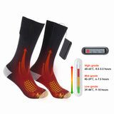 1 Pair Heated Socks with Powerbank Electric Foot Thermal Long Tube Sock Winter Warmer for Outdoor Sports Ski Foot Keep Warm Sock