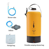 10 Liters Large Capacity Inflatable Shower Bag with Foot Pump Portable Bath Water Bag Outdoor Travel Camping Beach Car Wash Tool