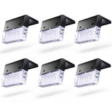 6PCS LED Solar Light Deck Light Fence Light Solar LED Step Light Outdoor Garden Lights Colorful Street Lamp Stair Lights