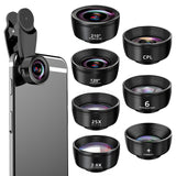 2022.Wide Angle Mobile Phone Camera Lens Fish Eye Macro Lens for iPhone 11 Pro XS Se 20 Universal 7in1 Smartphone Fisheye Lens