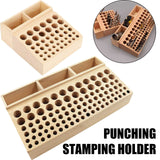 46/98 Holes Leather DIY Craft Wood Tool Rack Punching Stamping Holder Organizer Punching Stamping Holder Wooden