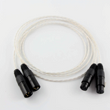 Pair Pure Copper Silver-plated XLR Balance HiFi Audio Cable for Amplifier CD Player