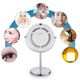 Portable Size 5X Magnification Facial Makeup Cosmetic Mirror Round Shape LED Light Women Desktop Makeup Mirror 2018 Hot New