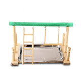 Parrot Play Perch Bird Parrot Play Training Stand Playground Wooden Perch Playpen Exercise PLaygym With Feeder Cup