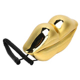 Electroplating Golden Lip Shaped Telephone Home Landline Phone Mouth Telephone Desktop Fixed Wired Phone for Home Office Hotel