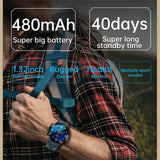 Men Smart Watch K37 GPS Outdoor Sport Fitness Tracker Bracelet Big Battery Super Long Standby Health Monitoring Smartwatch