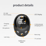 Bluetooth 5.0 FM Transmitter Car Mp3 Player Car Fast Charging Lossless Sound U disk &amp; TF Card Hands free Multi-protections