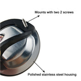 White DC 12V Marine Boat Transom LED Stern Light Round Stainless Steel Cold White LED Tail Lamp Yacht Accessories