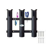 Marine Boat Yacht Kayak Fishing Vertical 3 Link Rod Holder Organiser Pole Tube Mount Bracket Socket Rack Lure Pliers Storage