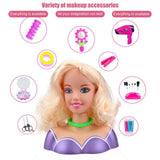 36pcs Half-Length Model Doll Children's Toy Hair Dryer Make Up Set Makeup Salon Braided Play House Girl Doll