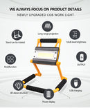 Powerful LED Work Light Searchlight Rechargeable Spotlight Flashlight Floodlight Waterproof Work Lights Foldable Emergency Light