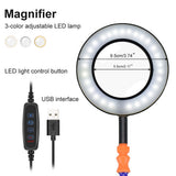 Lighting LED 3X Magnifying Lamp with Clamp Hands Free PCB Fixture Swivel Arms PCB Fixture Helping Hands Soldering Station