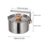Stainless Steel Camping Kettle Outdoor Camping Pot Outdoor Kettle Portable Cooking Tool Travel Hiking Cookware Equipment