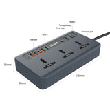 RELIFE RL-316D 3 Power Socket 5 USB Fast Charge Port Intelligent Control Electrical Socket Desktop