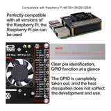For Raspberry Pi 4B Cooling Fan, for Raspberry Pi 4B Heatsink, for Raspberry Pi 4B GPIO Expansion Board DC5V 0.2A