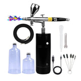 New Arrival Airbrush Set Air Compressor Airbrush Paint Spray Gun USB Rechargeable Oxygen Injector For Nail Art Tattoo Craft Cak