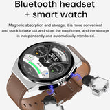 JM08 Smart Watch Earphone Men TWS 2 in 1 Bluetooth Call Headset Wireless Music Play Earbuds Sport Fitness Smartwatch