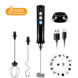 Handheld Electric Mixer Blender Milk Frother Coffee Cappuccino Mixer Tools USB Recharge Stainless Bubble Maker Whisk Portable