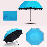 Folding Umbrella Bloom Flower in Rain Water Windproof Sunshade for Outdoor Sports Anti-UV Parasol NIN668