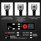 21V 1/2''Cordless Electric Impact Wrench Gun Driver Li-ion Battery Power tool Electric Wrench with 2 Batteries Black