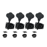 Tooyful Guitar Accessory 4Pcs Right Handed Machine Head Tuners Tuning Pegs Club Button Black Set Christmas Gift for Bass Guitar
