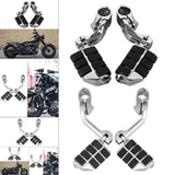 Long Highway Foot Pegs Footing Accessories 1-1/4inch 32mm with Mounting Clamps Motorcycle Foot Controls Fit for Harley