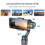 Video Shooting Hand Held Stabilizer 3-Axis Gimbal Bluetooth Connect Smart Phone Automatic Object Face Tracking Focus Zoom Button