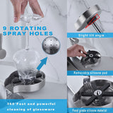 Stainless Steel Glass Rinser, Faucet Glass Rinser For Kitchen Sink, Bottle Washer, Metal Kitchen Sink Glass Rinser