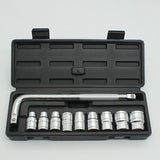 Impact Socket Set Chrome Vanadium Steel 1/2-inch Drive 8‑24mm Sockets with Storage Box &amp; L‑Shape Wrench Wrench for Auto