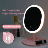 Led Makeup Mirror M007-1 USB Storage LED Face Mirror Adjustable Touch Dimmer Led Vanity Mirror Stand Up Desk Cosmetic Mirror