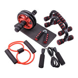 Abdominal Wheel Ab Roller Set Resistance Bands Push Up Stand Bar Home Exercise Bodybuilding Muscle Training Fitness Equipment