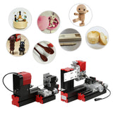 Mini DIY 6 in 1 Machine Motorized Transformer Jigsaw Grinder Driller Plastic Hardware Lathe Wood Lathe Drilling Sanding Turning