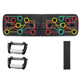 9 In 1 Push Up Rack Board With Latex Resistance Bands Body Building Board System Fitness Comprehensive Indoor Training Gym