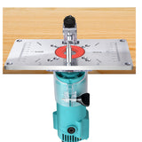 Work Benches Router Trimmer Table Insert Plate Aluminum Alloy Woodworking Engraving Trimming Machine Flip Board Set with Rings